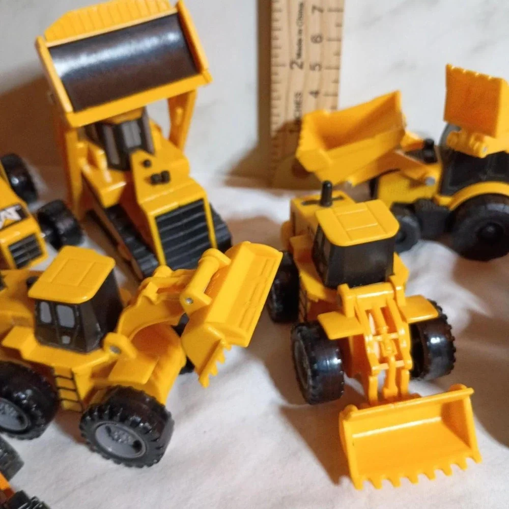Caterpillar CAT Construction Toy Vehicle Lot Excavator Roller Loader Yellow 8pc